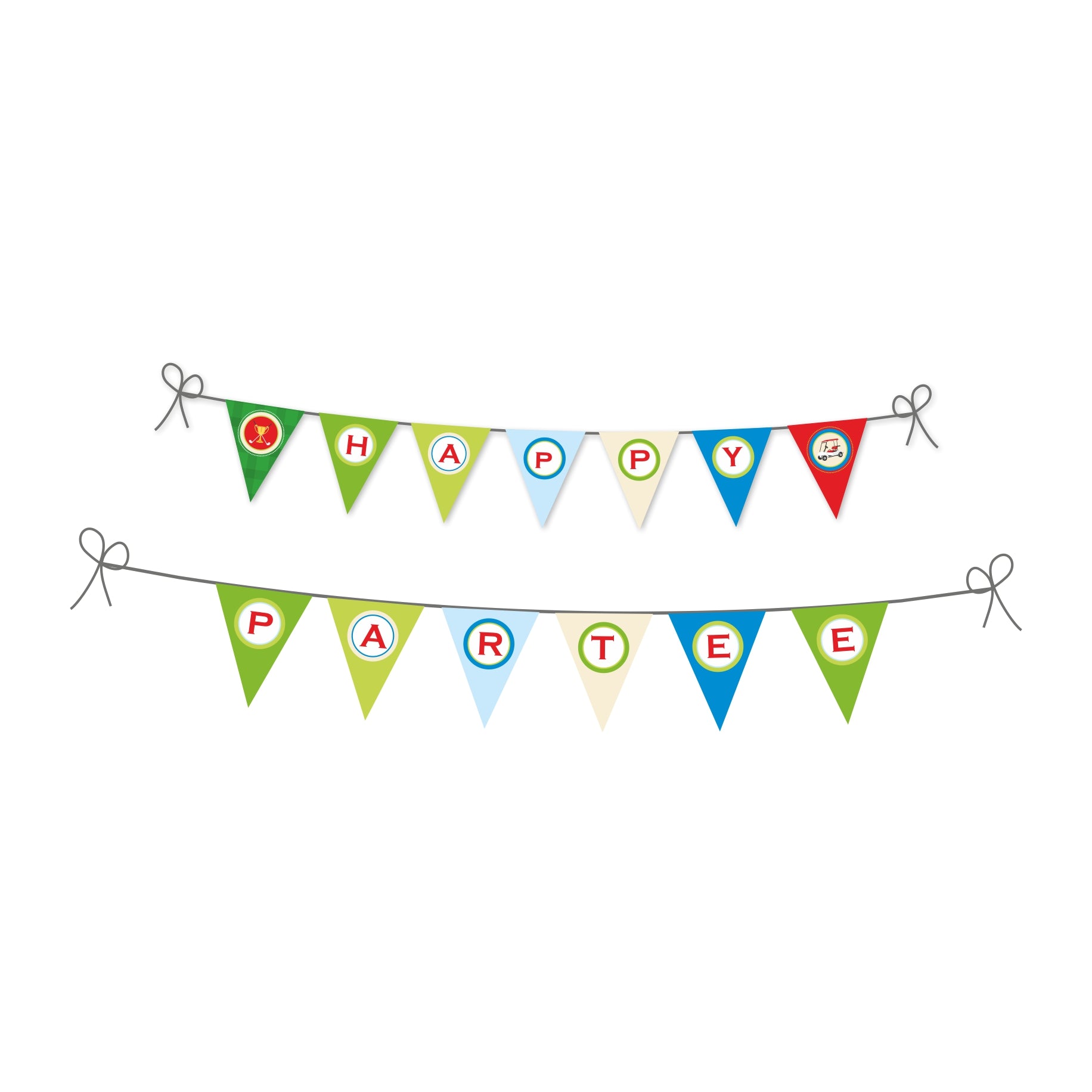 Golf Partee Bunting THEME PARTIES Pretty UR Party