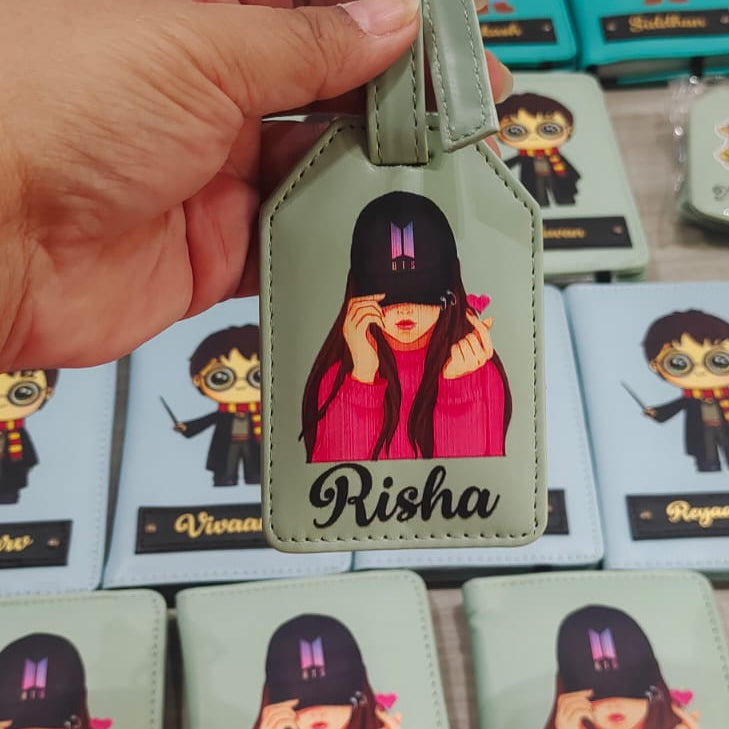 Black Pink Luggage Tags
