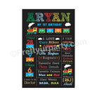 Train Theme Chalkboard Poster PERSONALISED Pretty UR Party