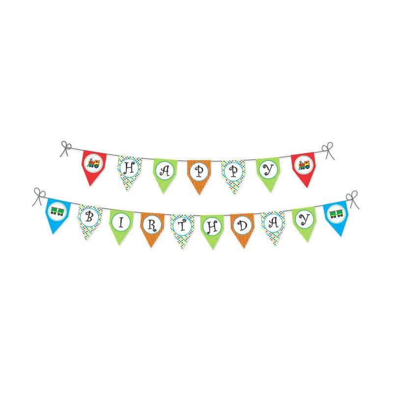 Train Party Decorations Kit - 80 Pieces Combo Pack BIRTHDAYS Pretty UR Party