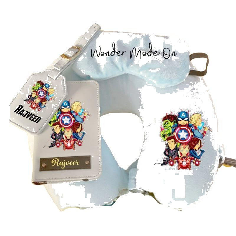 Personalised Superhero Travel Combo - Set of 4 RETURN GIFTS PRETTY UR PARTY