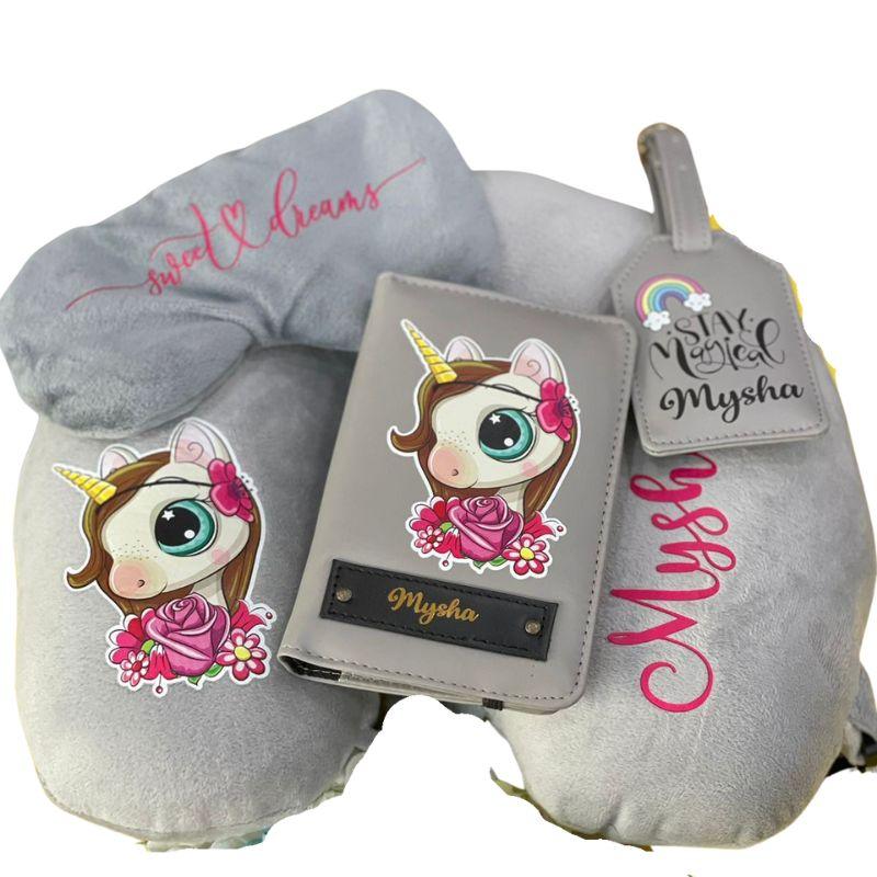 Personalised Unicorn Travel Combo - Set of 4 RETURN GIFTS PRETTY UR PARTY