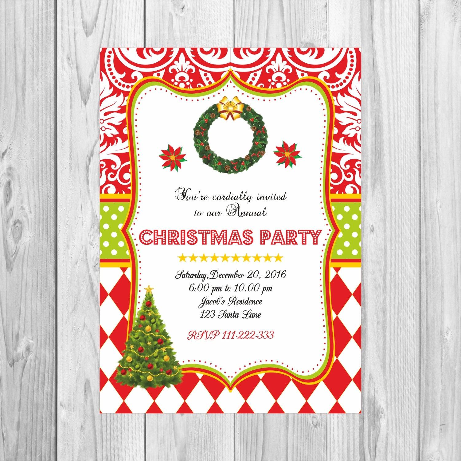 Christmas Tree and Wreath Invitations ALL PARTY SUPPLIES Pretty UR Party