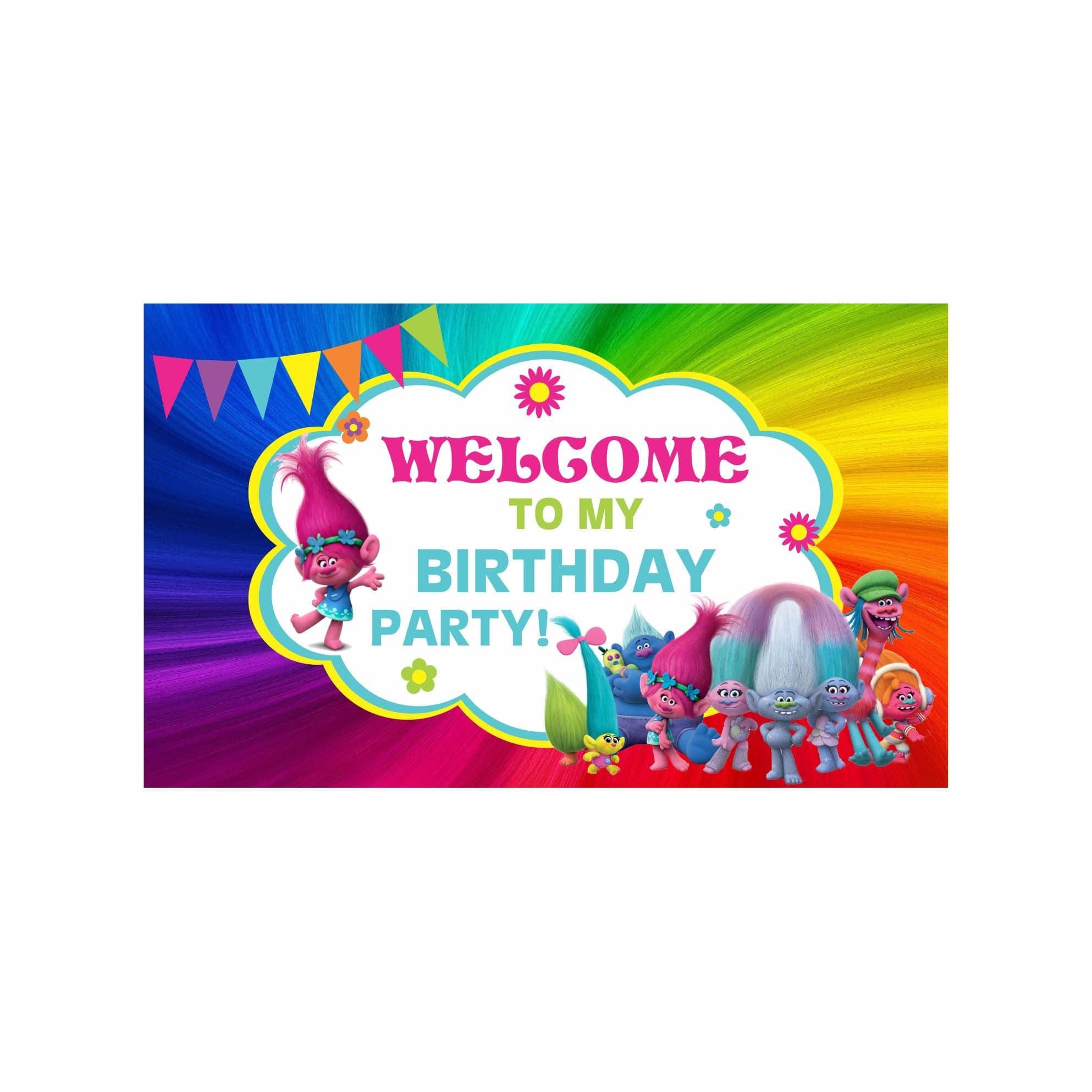 Trolls Entrance / Welcome Banner THEME PARTIES Pretty UR Party