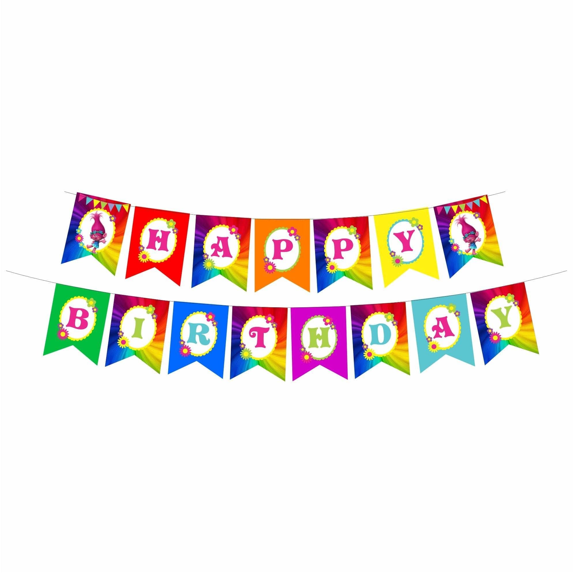 Trolls Theme Bunting DECORATIONS Pretty UR Party