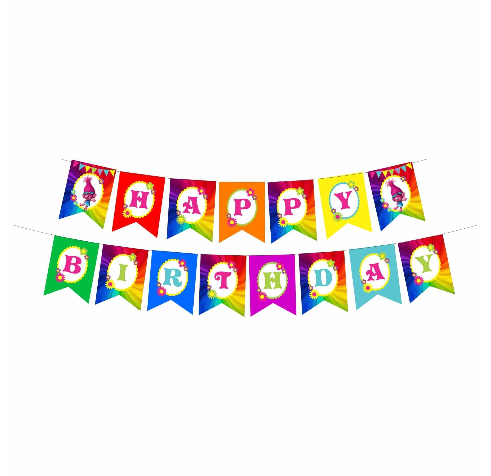 Trolls Theme Bunting DECORATIONS Pretty UR Party