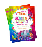 Trolls Theme Invitations ALL PARTY SUPPLIES Pretty UR Party