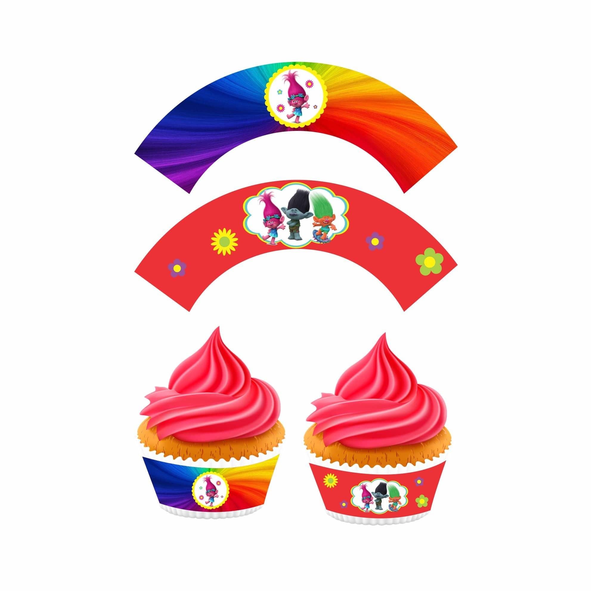 Trolls Theme Cupcake Wrappers THEME PARTIES Pretty UR Party