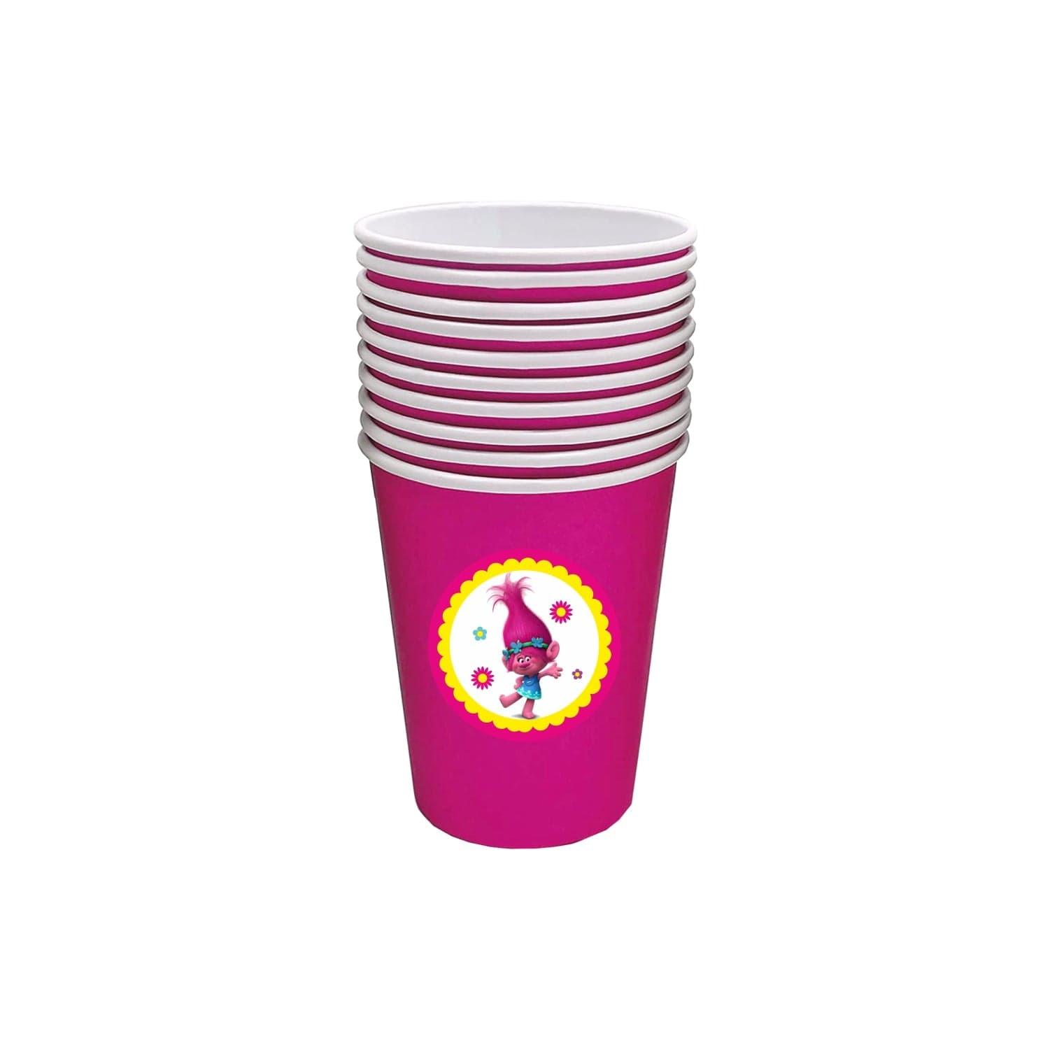 Trolls theme Paper Cups TABLEWARE Pretty UR Party