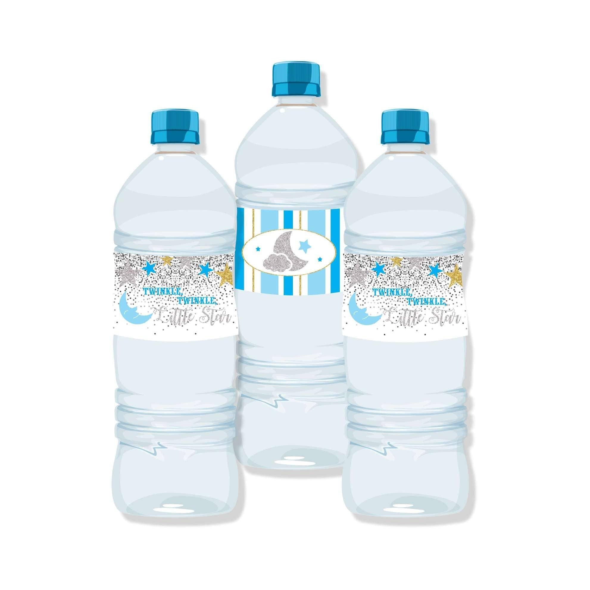 Twinkle Twinkle Little Star Boy Water Bottle Labels THEME PARTIES Pretty UR Party