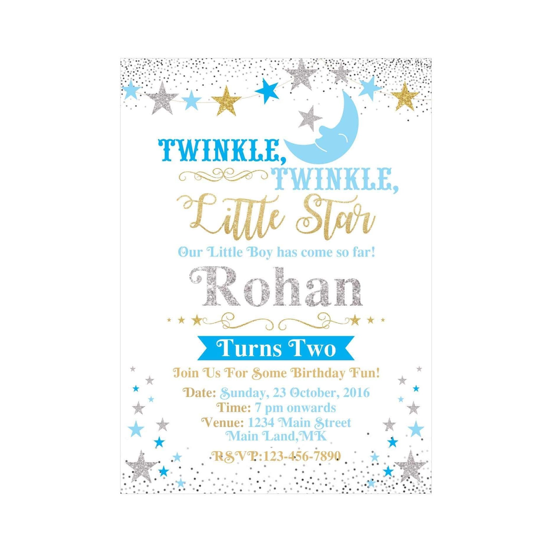 Twinkle Twinkle Little Star Boy Invitations ALL PARTY SUPPLIES Pretty UR Party