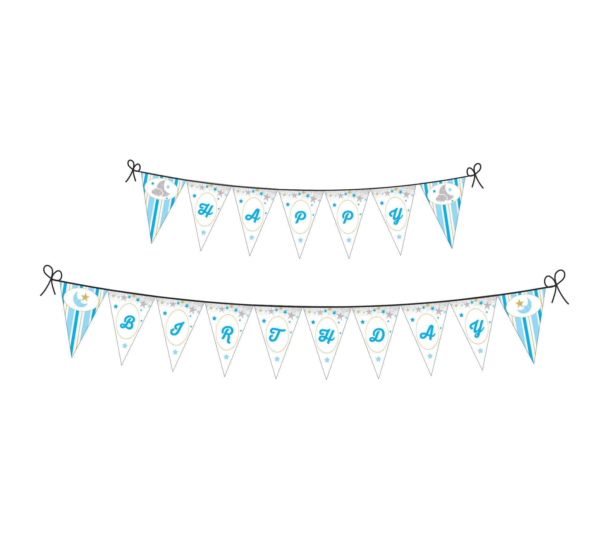 Twinkle Twinkle Little Star Boy Theme Bunting THEME PARTIES Pretty UR Party