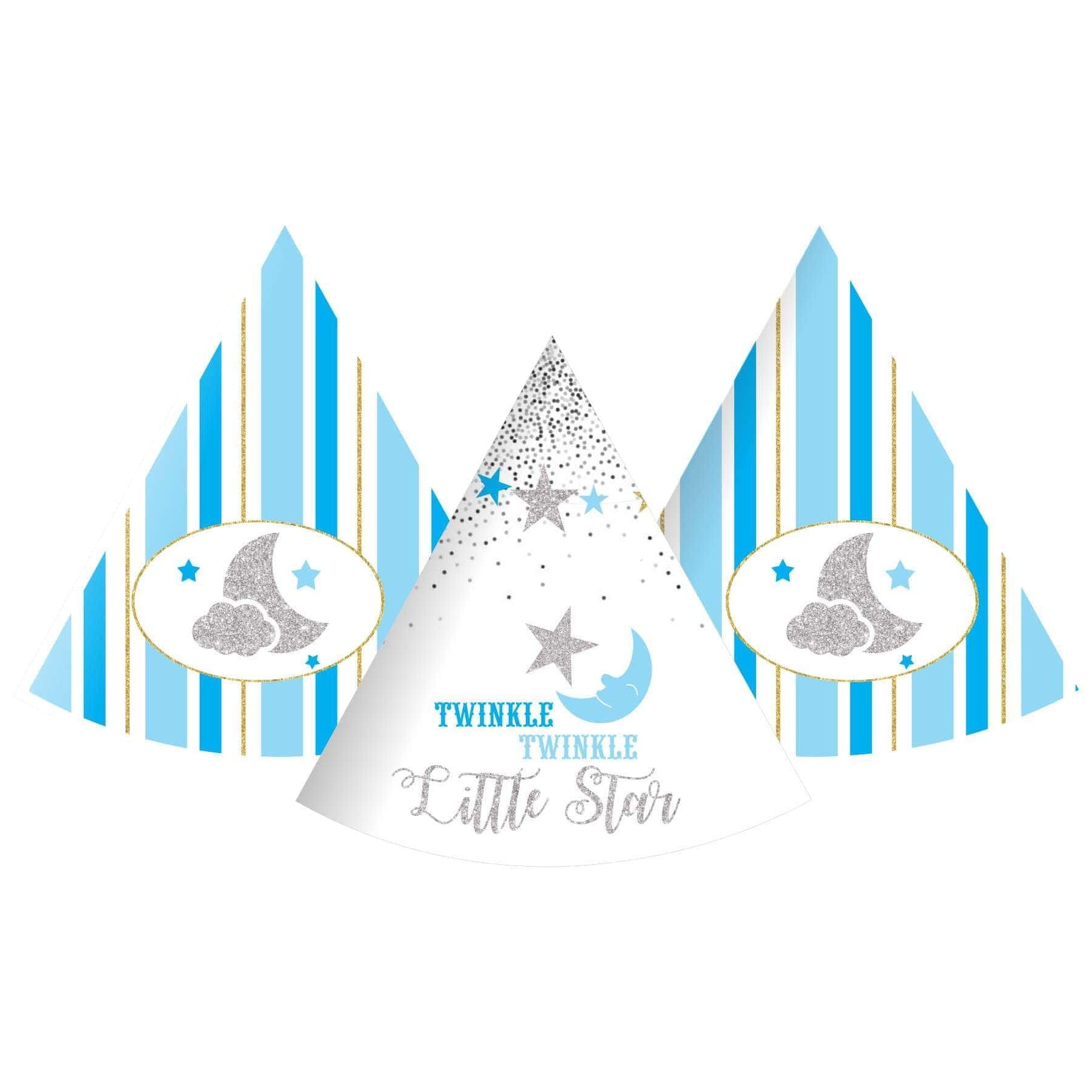 Twinkle Twinkle Little Star Boy Theme Hats - Pack of 10 THEME PARTIES Pretty UR Party