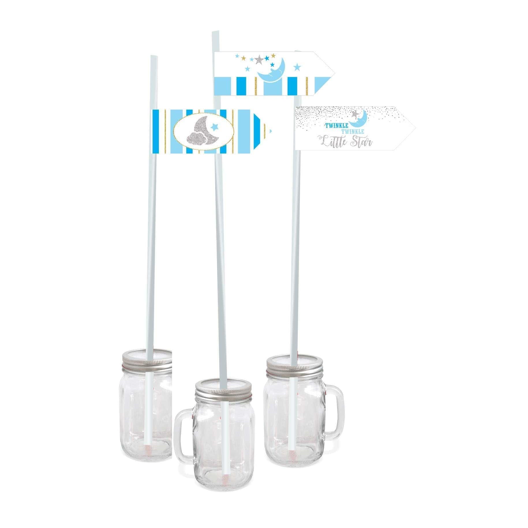 Twinkle Twinkle Little Star Boy Drink Straws THEME PARTIES Pretty UR Party