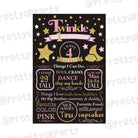 Twinkle Twinkle Little Star Chalkboard Poster - Girl PERSONALISED Pretty UR Party
