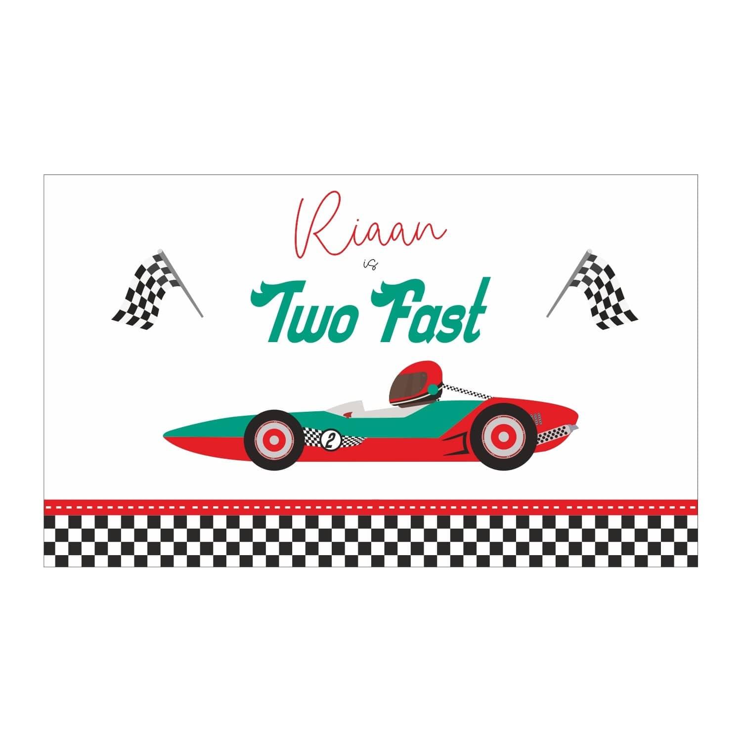 Two Fast Theme Backdrop THEME PARTIES Pretty UR Party