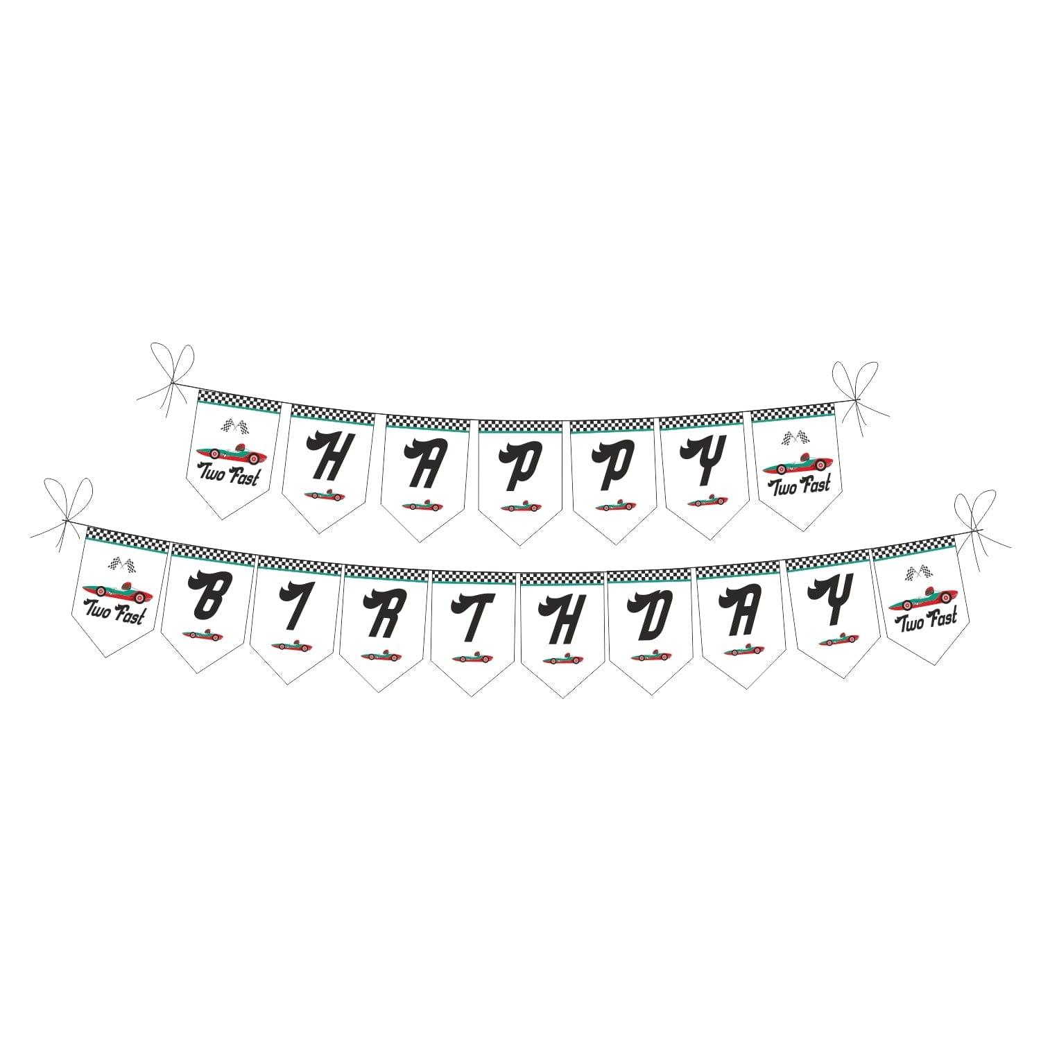 Two Fast Theme Bunting THEME PARTIES Pretty UR Party