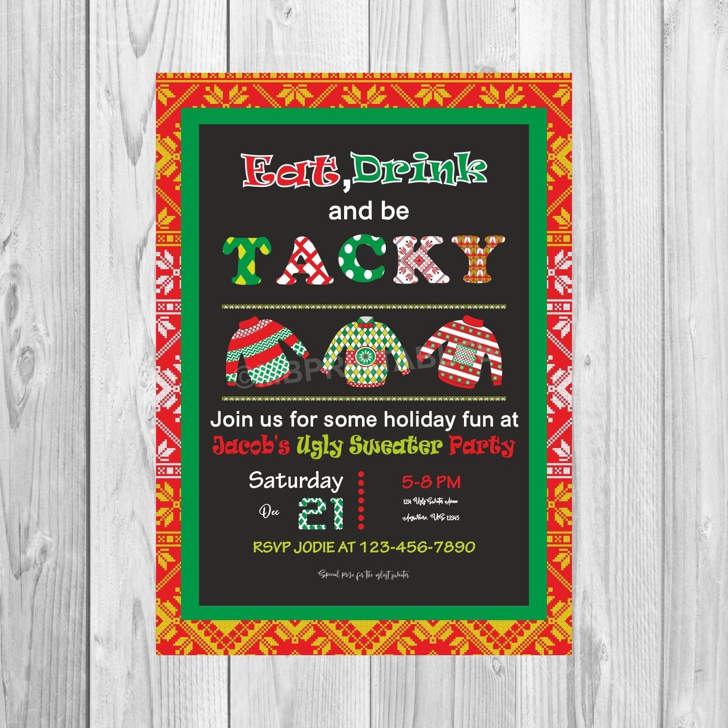 Christmas Ugly Sweater Invitations ALL PARTY SUPPLIES Pretty UR Party
