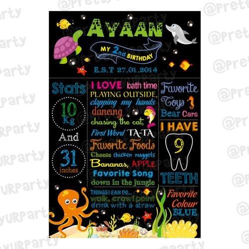 Under the Sea Chalkboard Poster PERSONALISED Pretty UR Party