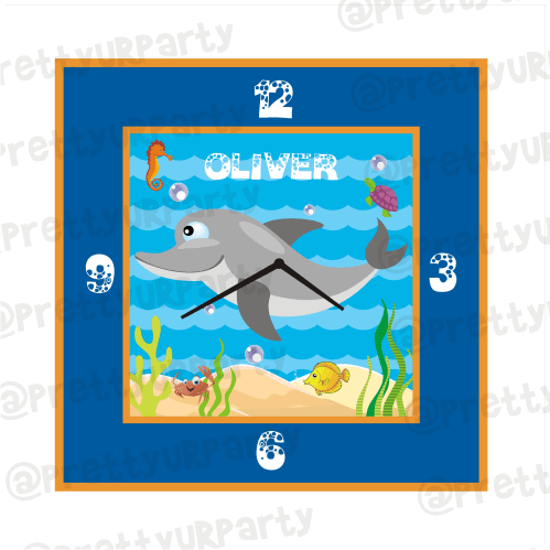 Personalised Under The Sea Clock THEME PARTIES Pretty UR Party