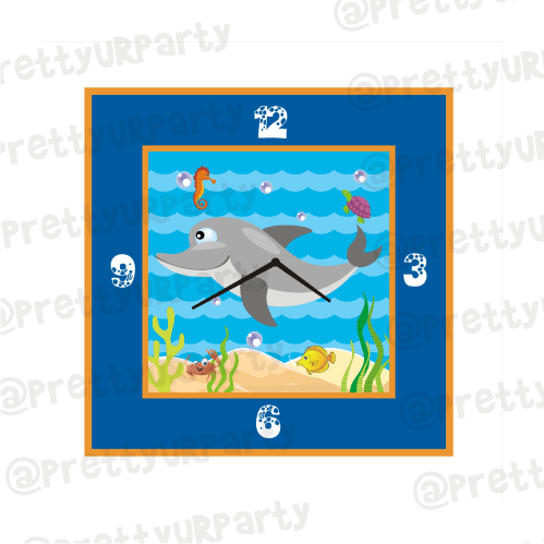 Personalised Under The Sea Clock THEME PARTIES Pretty UR Party