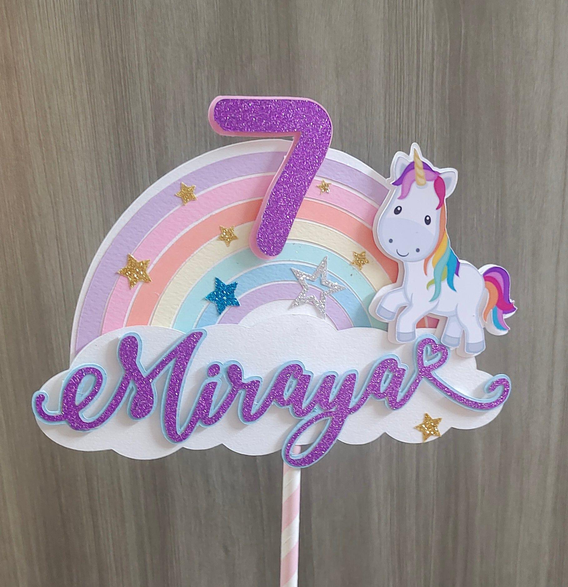 Unicorn Cake Topper - Design 2 HANDCRAFTED Pretty UR Party
