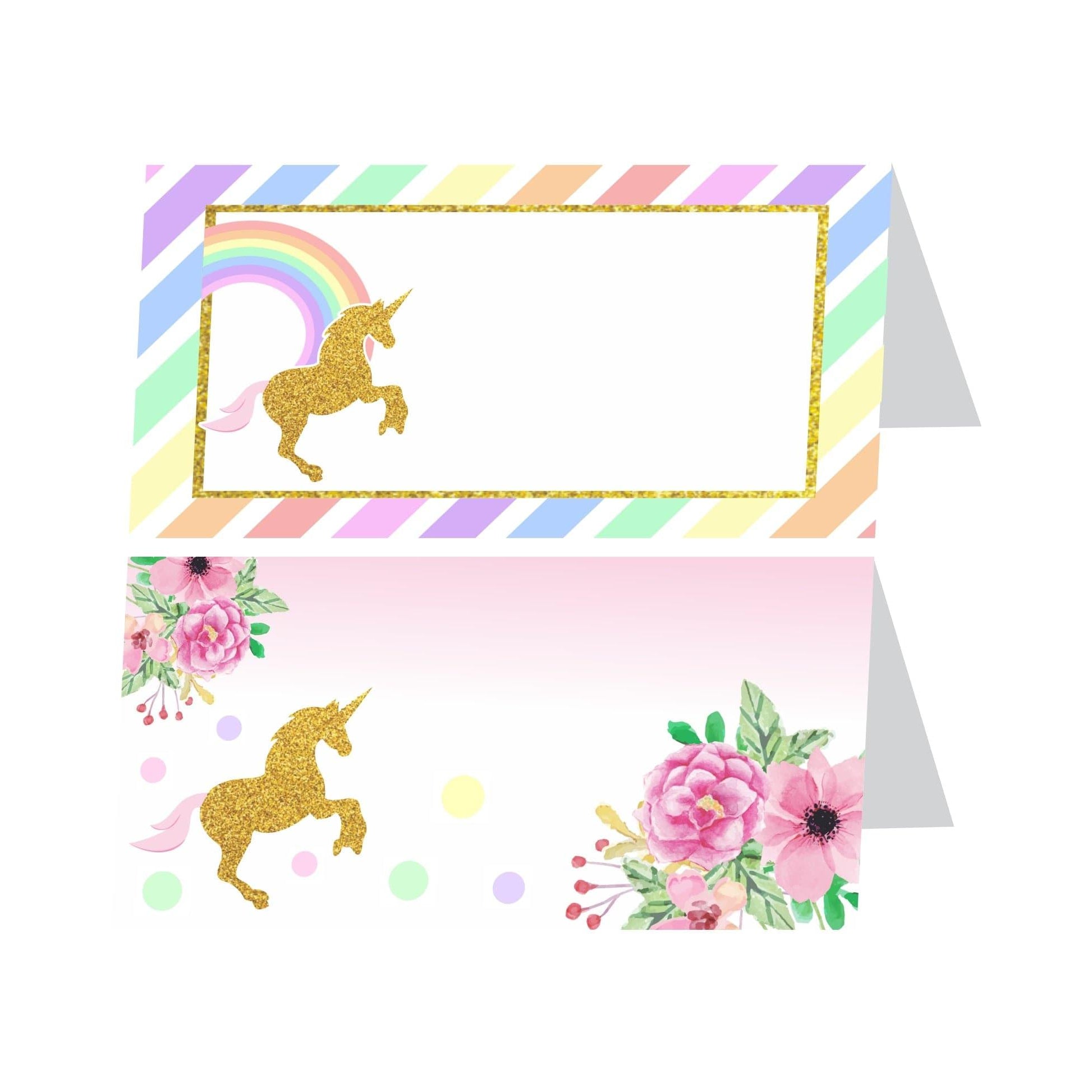 Unicorn Theme Food Labels / Buffet Table Cards THEME PARTIES Pretty UR Party