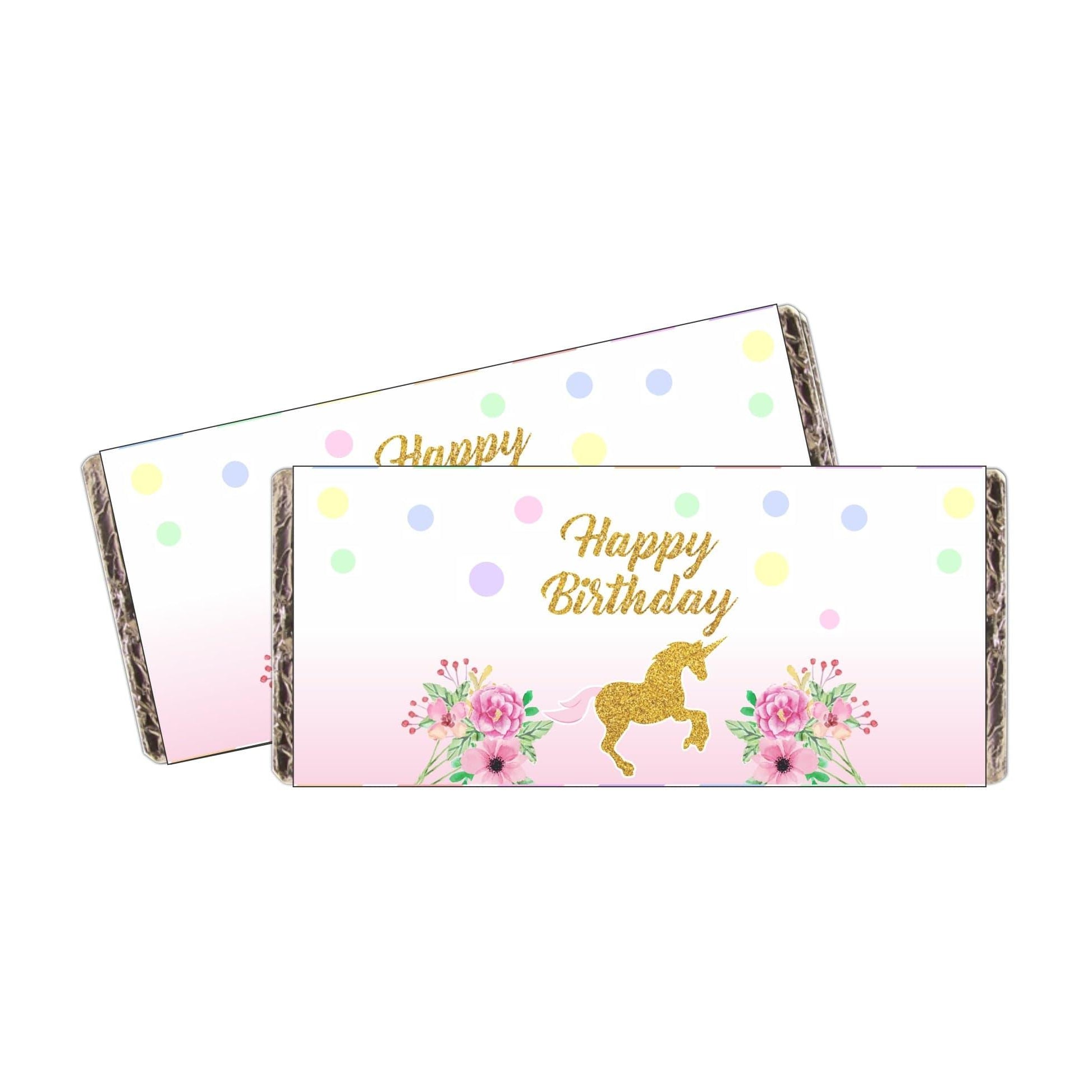 Unicorn Theme Chocolate Wrappers THEME PARTIES Pretty UR Party