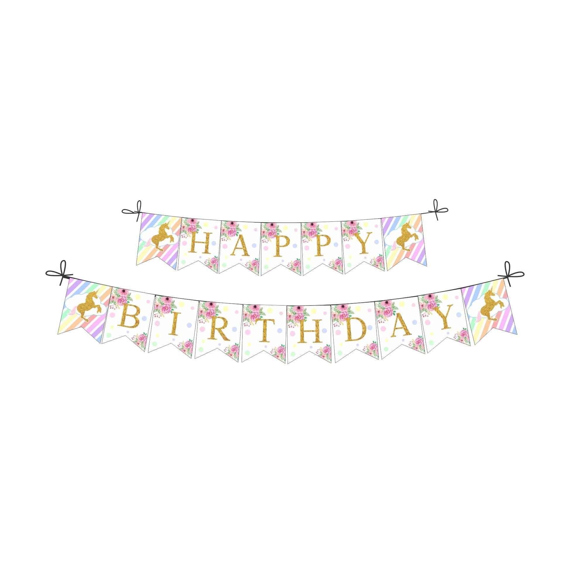 Unicorn Theme Bunting DECORATIONS Pretty UR Party