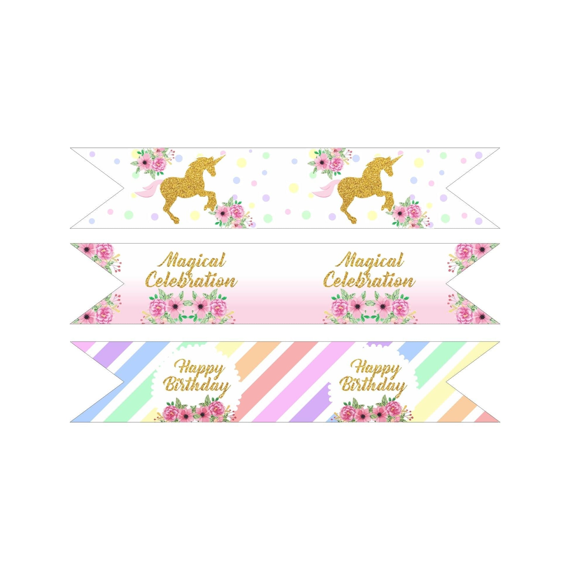 Unicorn Theme Drink Straws THEME PARTIES Pretty UR Party