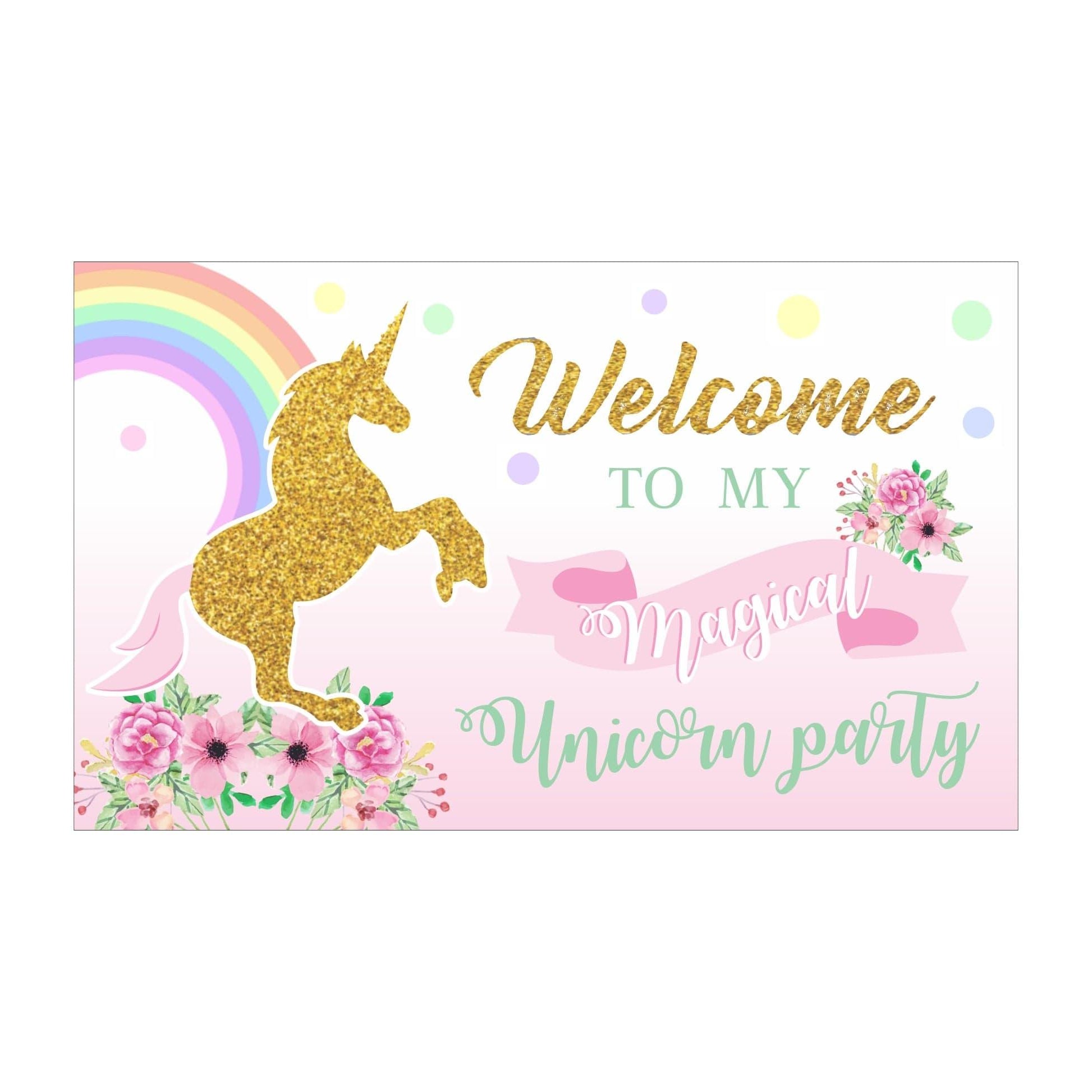 Unicorn Entrance Banner / Door Sign THEME PARTIES Pretty UR Party