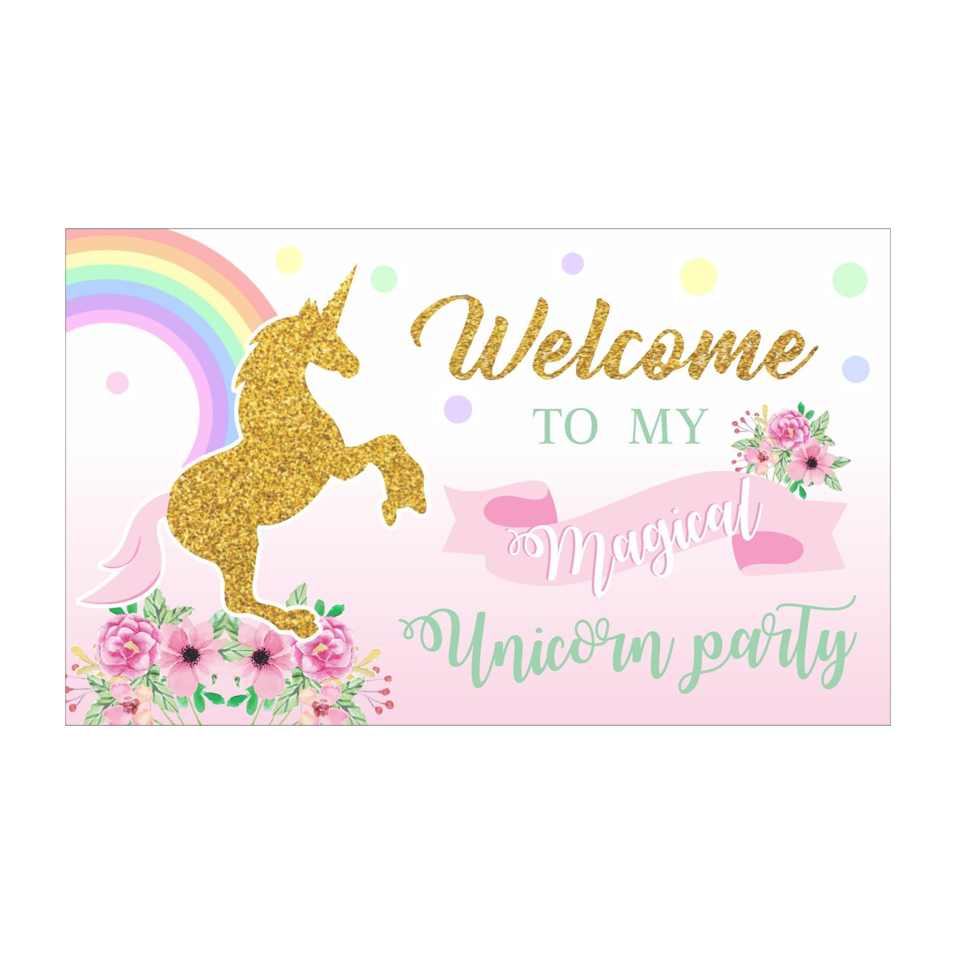 Unicorn Entrance Banner / Door Sign THEME PARTIES Pretty UR Party