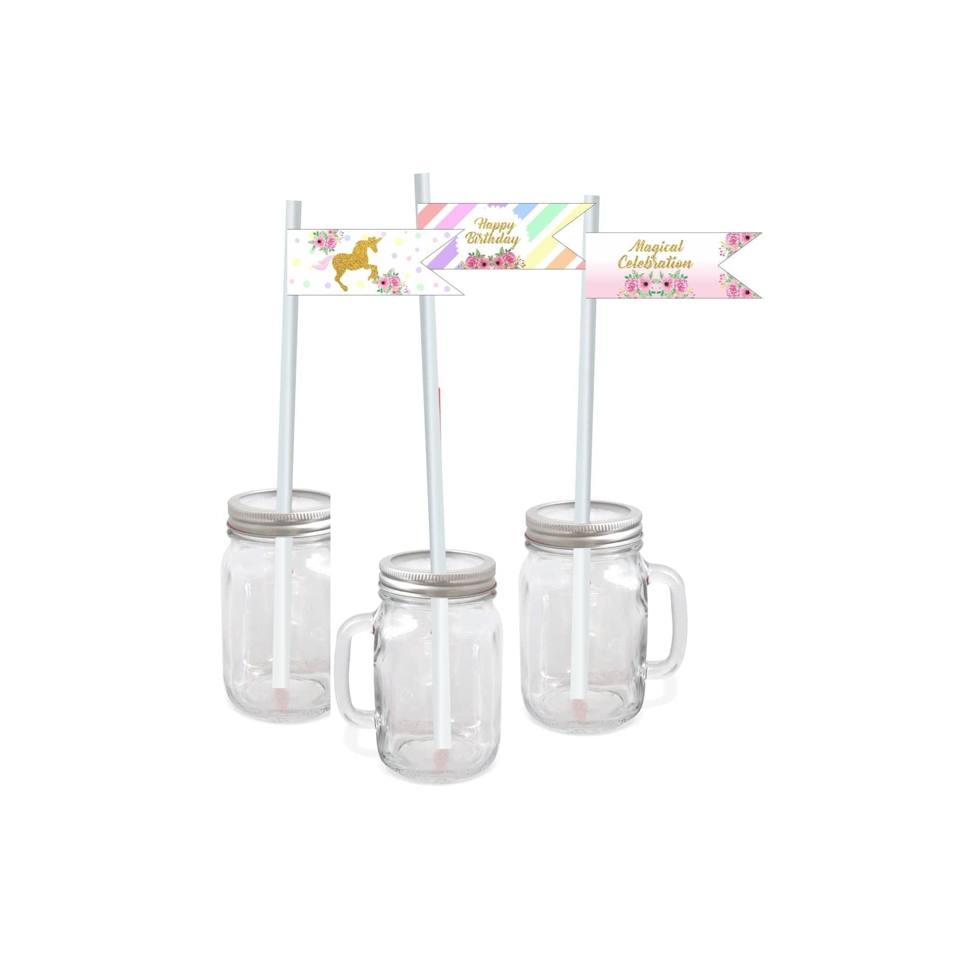 Unicorn Theme Drink Straws THEME PARTIES Pretty UR Party