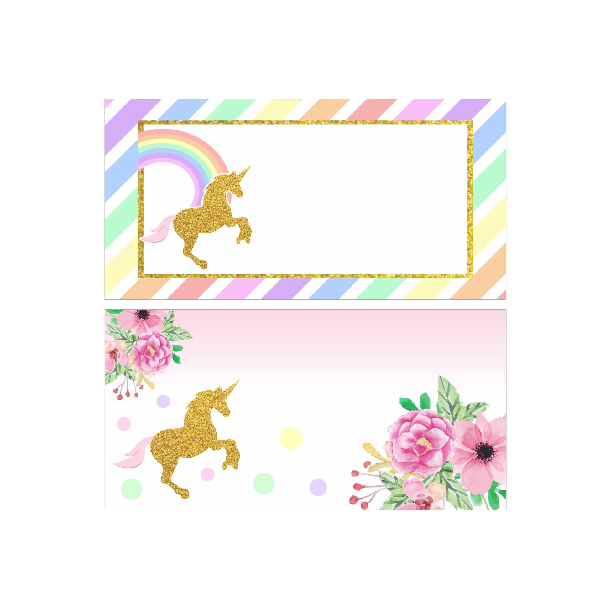Unicorn Theme Food Labels / Buffet Table Cards THEME PARTIES Pretty UR Party