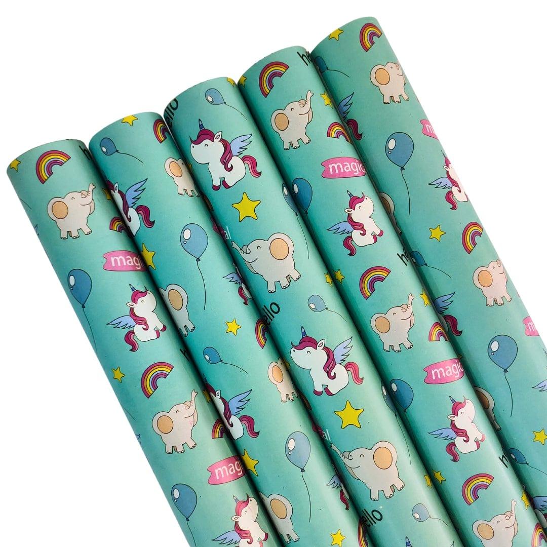 Unicorn Wrapping paper (pack of 5) RETURN GIFTS Pretty UR Party