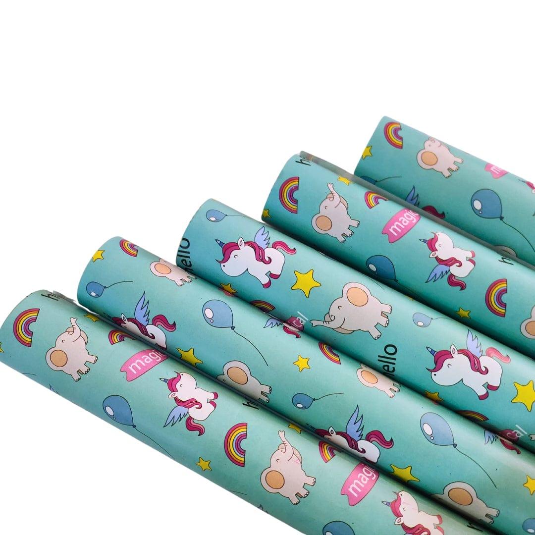 Unicorn Wrapping paper (pack of 5) RETURN GIFTS Pretty UR Party