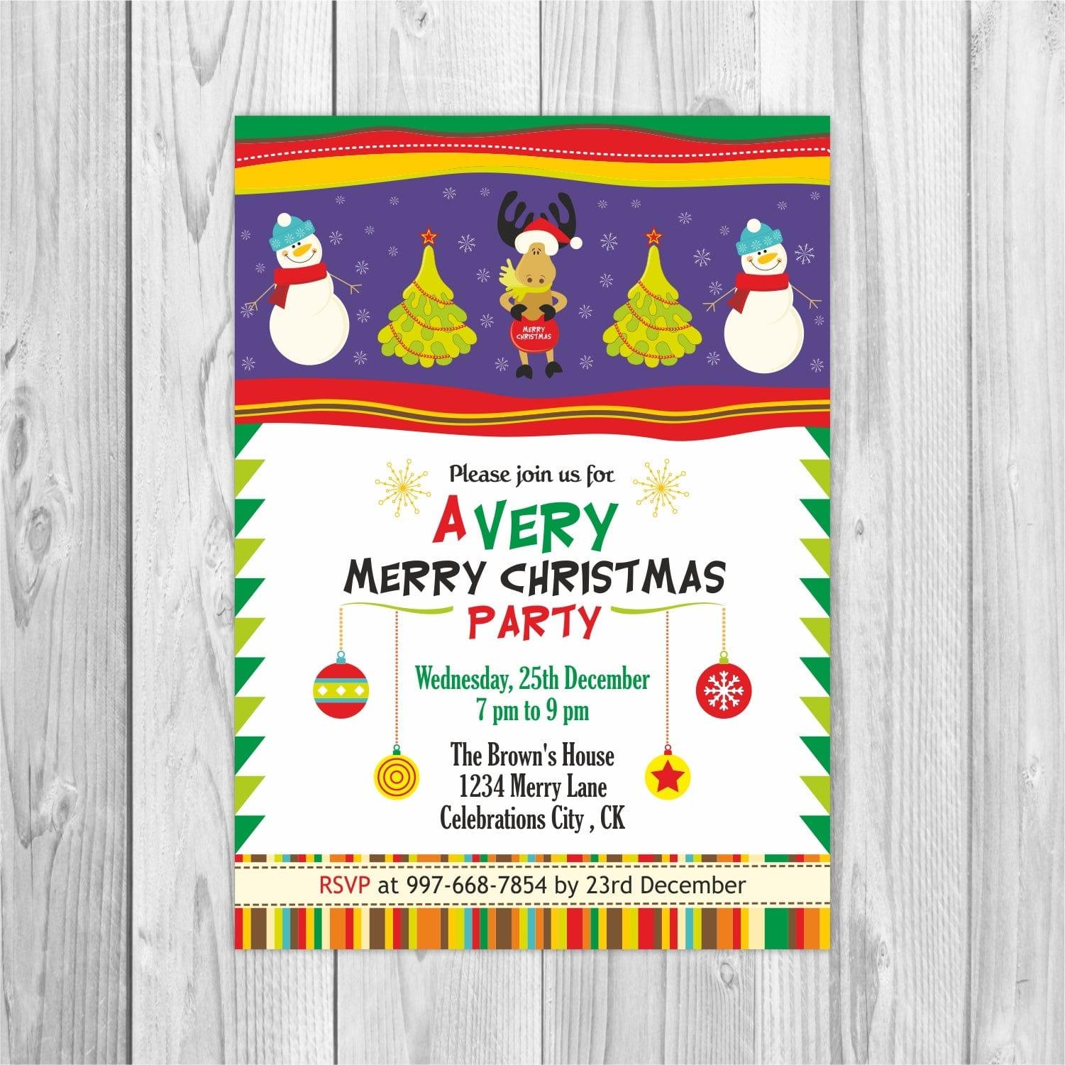 Very Merry Christmas Invitations ALL PARTY SUPPLIES Pretty UR Party