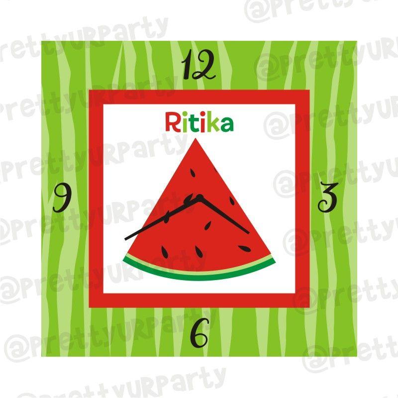 Personalised Watermelon Theme Clock THEME PARTIES Pretty UR Party