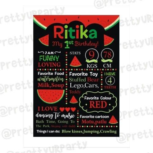 Watermelon Chalkboard Poster PERSONALISED Pretty UR Party