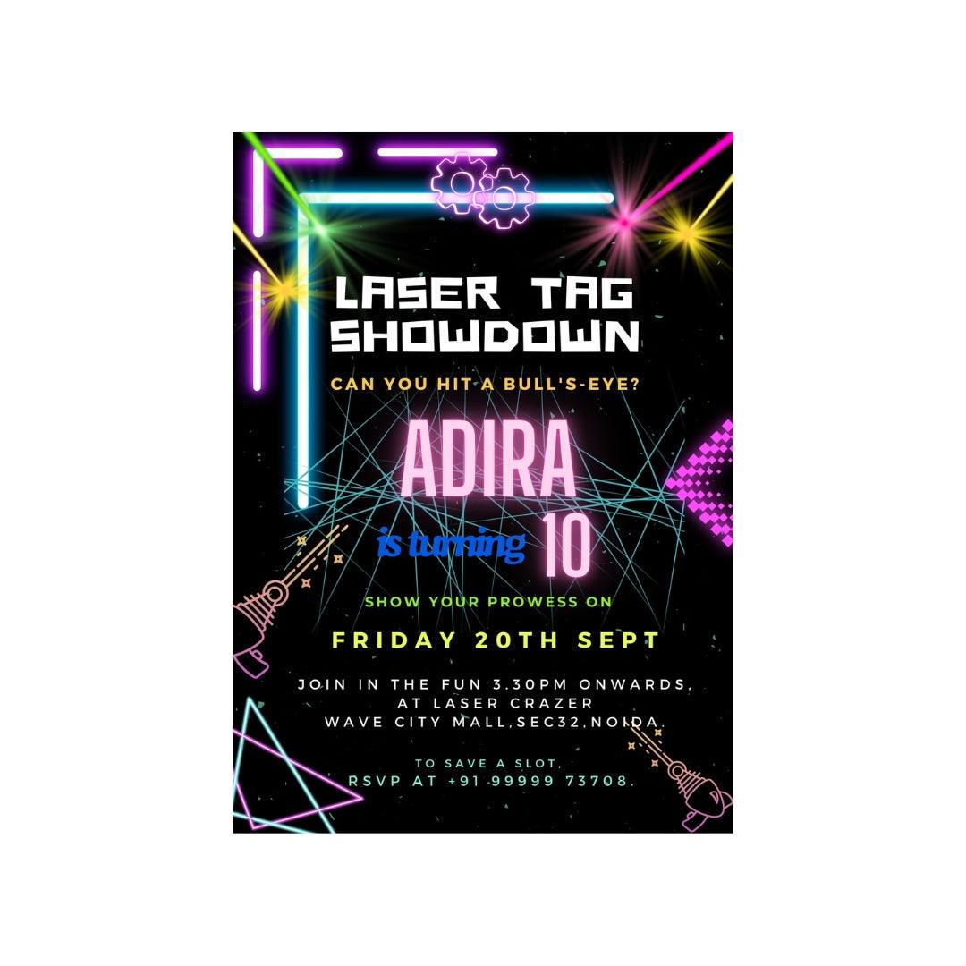 Laser Tag Theme E-Invitations ALL PARTY SUPPLIES Pretty UR Party
