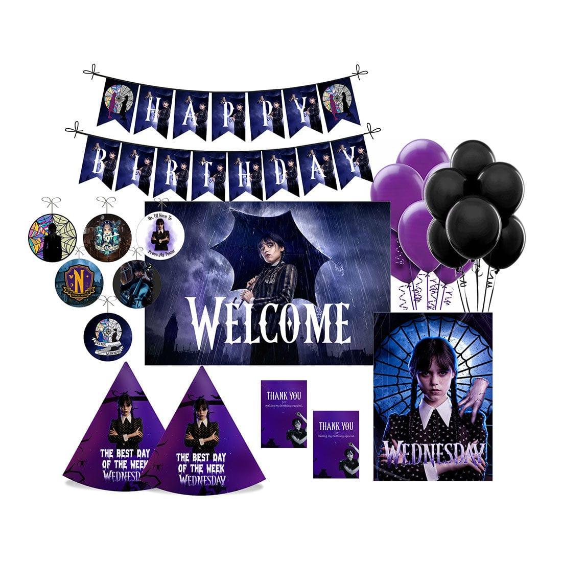 Wednesday theme Party Decorations Kit - 80 Pieces combo pack PACKAGES Pretty UR Party