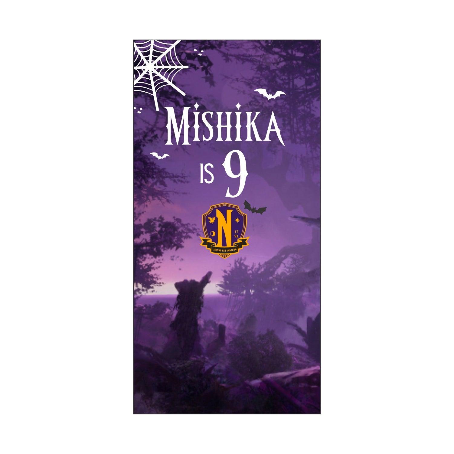 Wednesday Addams theme Backdrop 3 x 6 feet THEME PARTIES Pretty UR Party