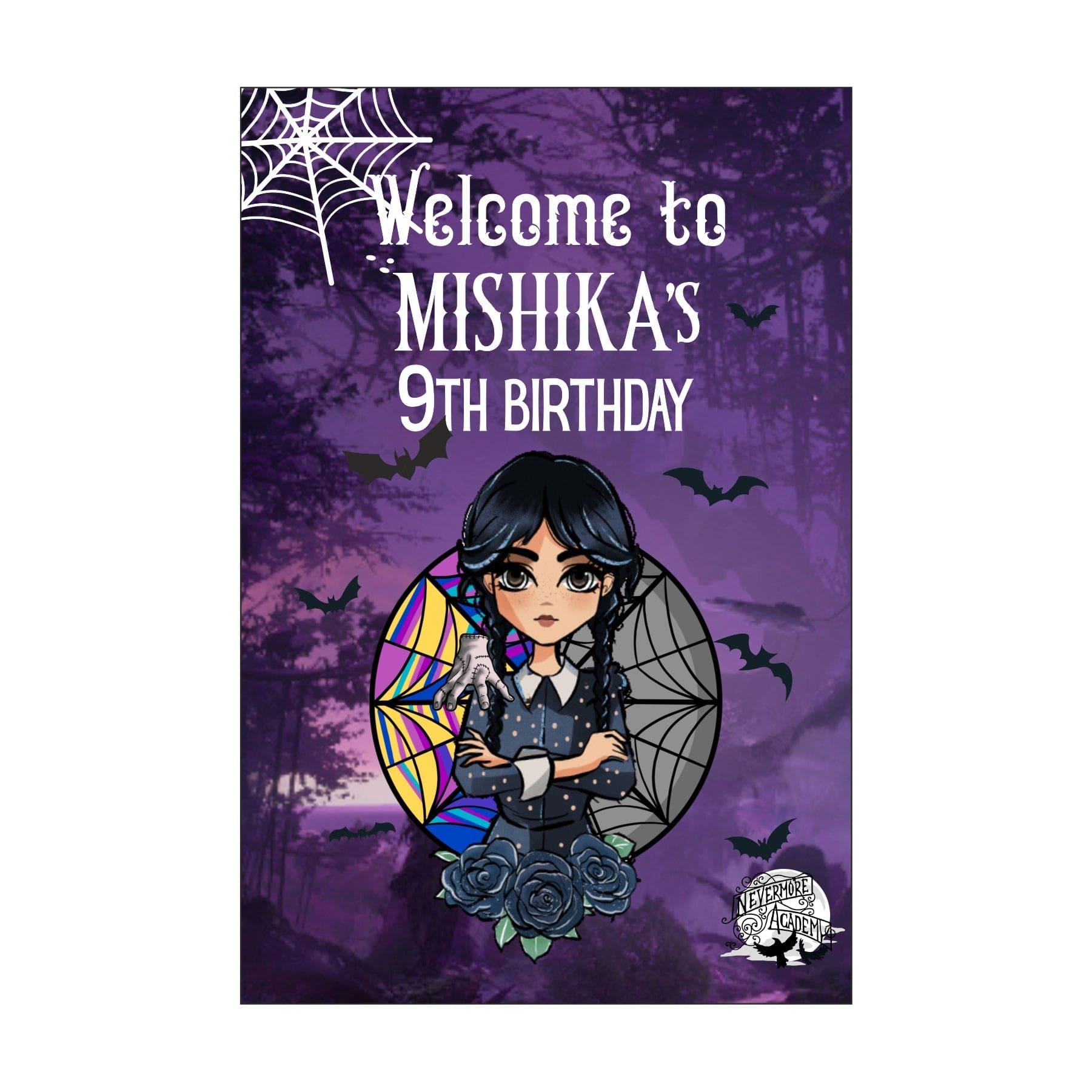 Wednesday Addams Welcome Board THEME PARTIES Pretty UR Party