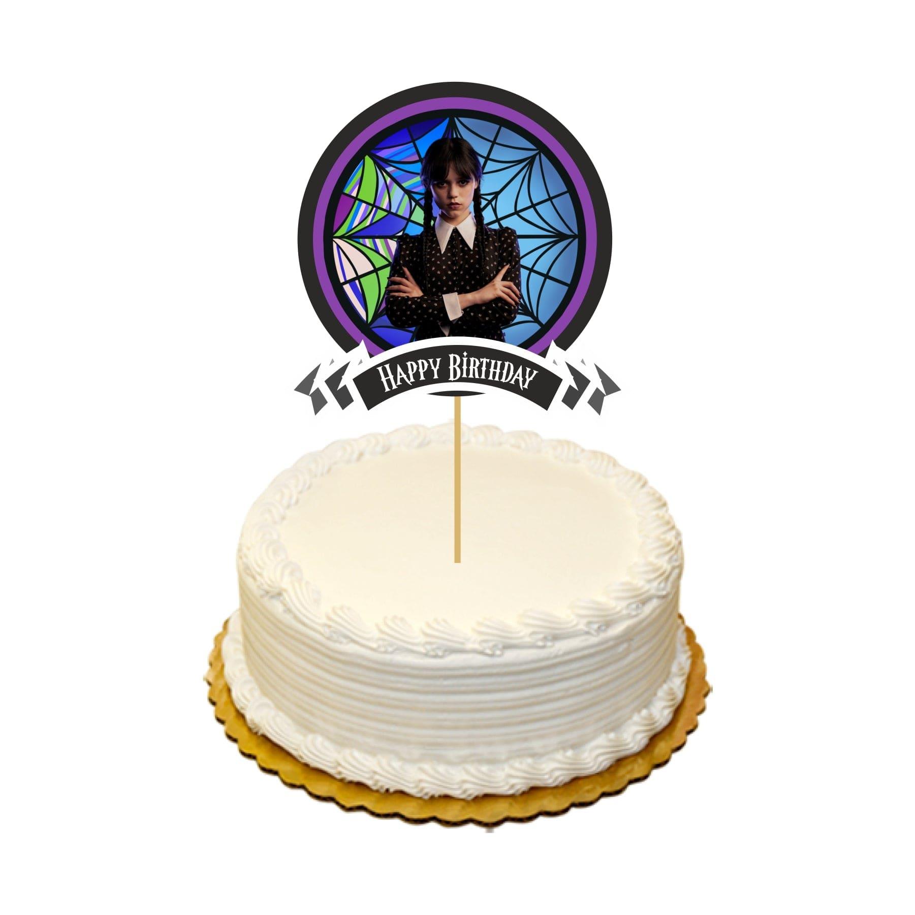 Wednesday Addams Printed Cake Topper HANDCRAFTED Pretty UR Party