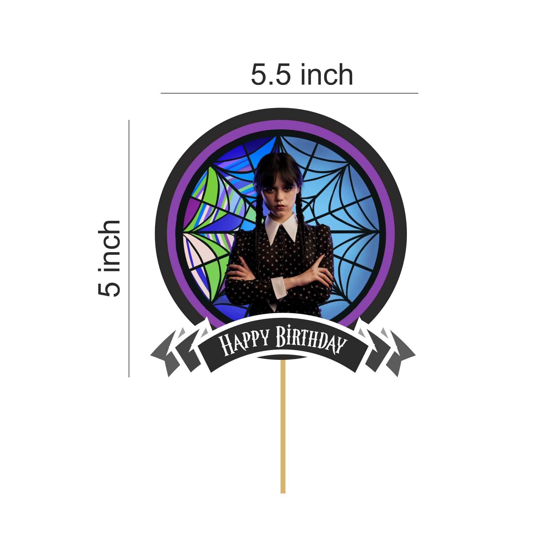 Wednesday Addams Printed Cake Topper HANDCRAFTED Pretty UR Party