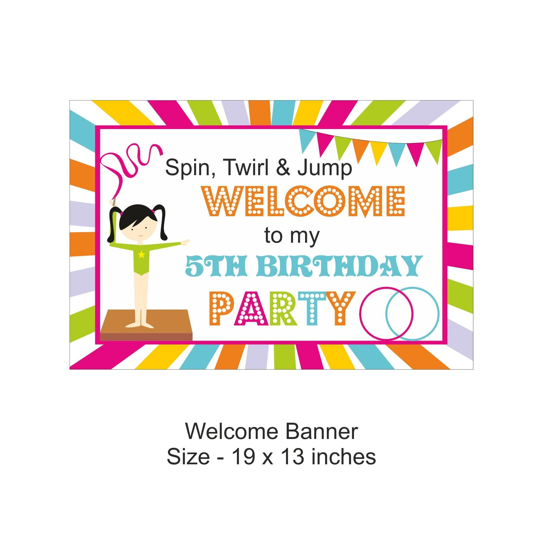 Gymnastics theme Party Decorations Kit - 80 Pieces Combo Pack BIRTHDAYS Pretty UR Party