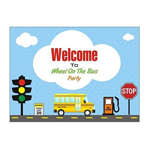 Wheels On The Bus Party Decorations - 80 pcs package THEME PARTIES Pretty UR Party