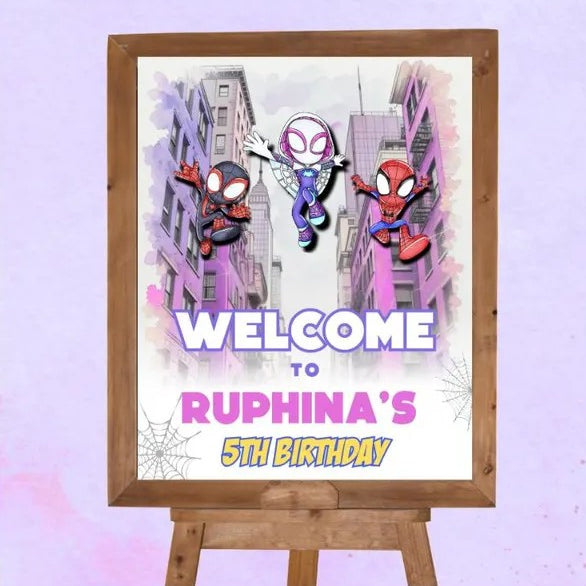 Spidey & Friends theme Welcome Poster / Board Spidey & Friends theme Welcome Poster / Board