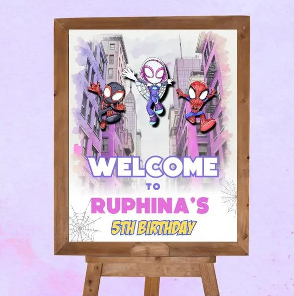 Spidey & Friends theme Welcome Poster / Board Spidey & Friends theme Welcome Poster / Board