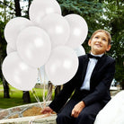 White Metallic Latex Balloon BALLOONS Pretty UR Party